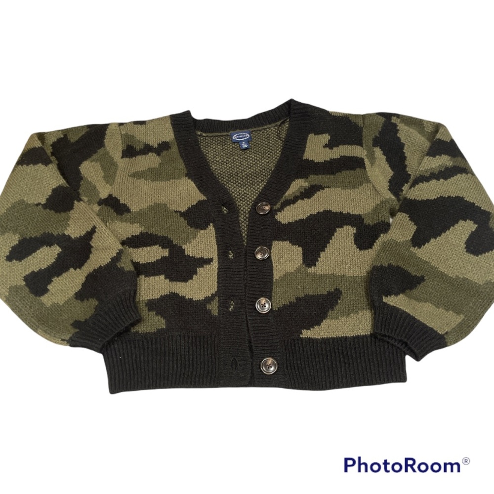 Camouflage cardigan womens sweater
